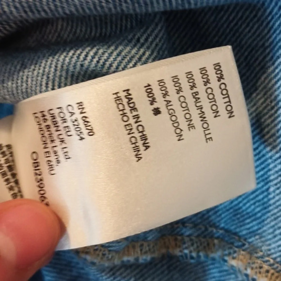 We The Free Retro High Waisted Denim Distressed Mini Jean Skirt A33 - Picture 4 of 7